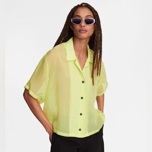 Rag and Bone / NWT  Reed viscose neon green camp oversized shirt large L